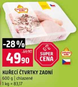 KUŘECÍ ČTVRTKY ZADNÍ 600 g