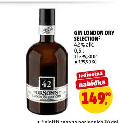 GIN LONDON DRY SELECTION, 0,5 l