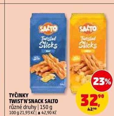 TYČINKY TWIST'N'SNACK SALTO, 150 g
