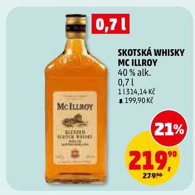 SKOTSKÁ WHISKY MC ILLROY, 0,7 l