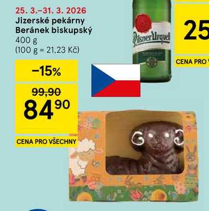 Jizerské pekárny Beránek biskupský, 400 g 