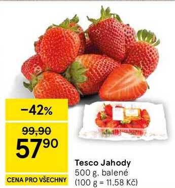 Tesco Jahody, 500 g, balené 