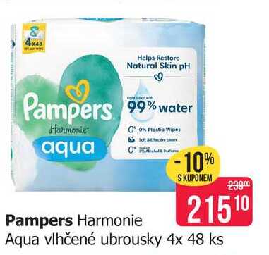 Pampers Harmonie Aqua vlhčené ubrousky 4x 48 ks 