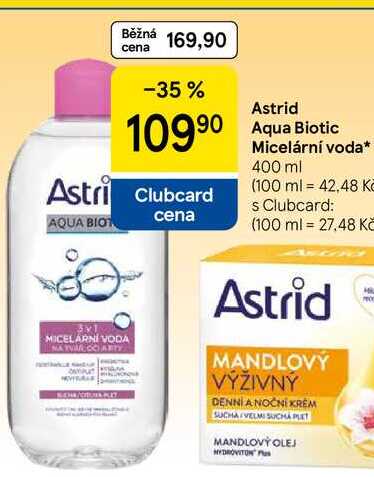 Astrid Aqua Biotic Micelární voda, 400 ml 