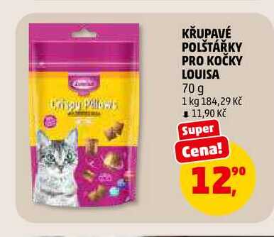 KŘUPAVÉ POLŠTÁŘKY PRO KOČKY LOUISA, 70 g