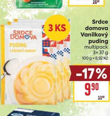 Srdce domova Vanilkový puding multipack 3x37 g