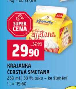 KRAJANKA ČERSTVÁ SMETANA 250 ml