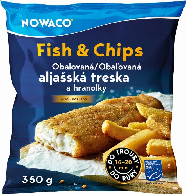 Nowaco Fish&chips obalená treska s hranolkami
