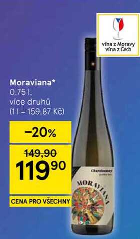 Moraviana, 0.75 l, vice druhů  