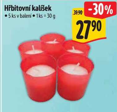 Hřbitovní kalíšek, 5 ks