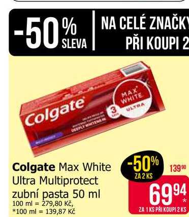 Colgate Max White Ultra Multiprotect zubní pasta 50 ml 