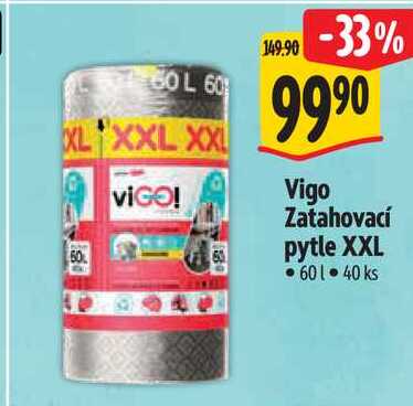 Vigo Zatahovací pytle XXL 60 l, 40 ks 