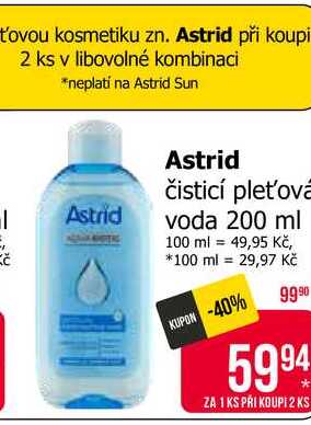 Astrid čisticí pleťova voda 200 ml 