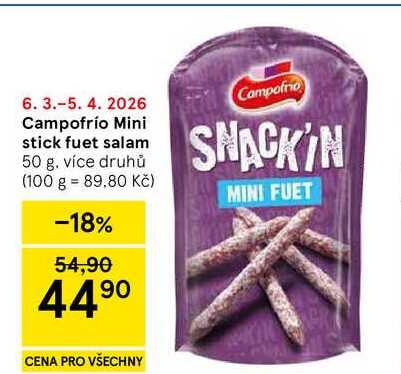 Campofrío Mini stick fuet salam, 50 g 