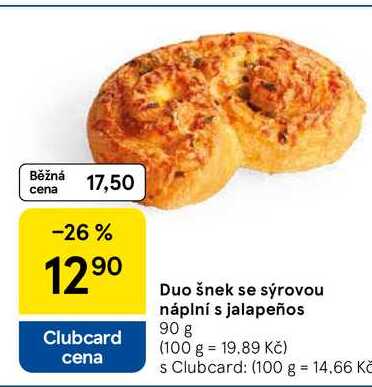 Duo šnek se sýrovou náplní s jalapeños, 90 g