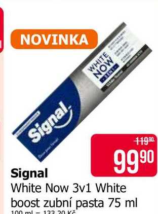 Signal White Now 3v1 White boost zubní pasta 75 ml