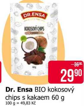 Dr. Ensa BIO kokosový chips s kakaem 60 g