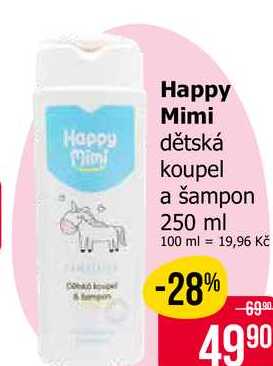 Happy Mimi dětská Mini koupel a šampon 250 ml 