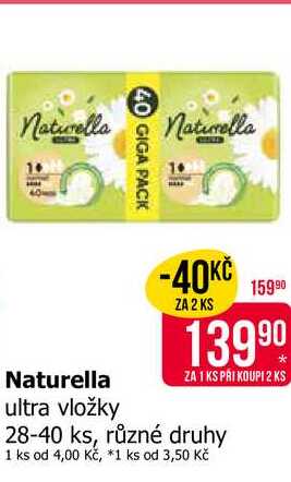 Naturella Camomile Ultra normal hygienické vložky s jemnou vůní 40 ks