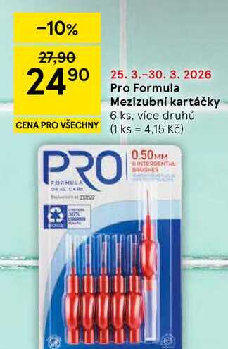 Pro Formula Mezizubní kartáčky, 6 ks. více druhů 