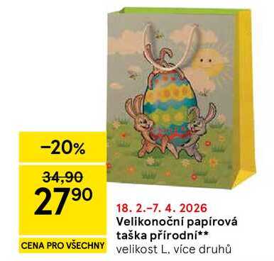 Velikonoční papírová taška přírodní