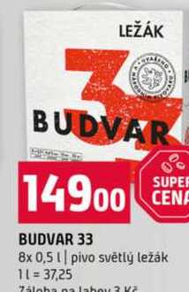 BUDVAR 33 8 x 0,5 l