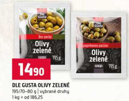 DLE GUSTA OLIVY ZELENÉ 195/70-80 g