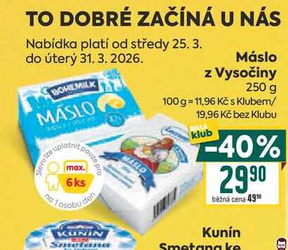 Máslo z Vysočiny 250 g