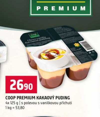 COOP PREMIUM KAKAOVÝ PUDING 4 x 125 g