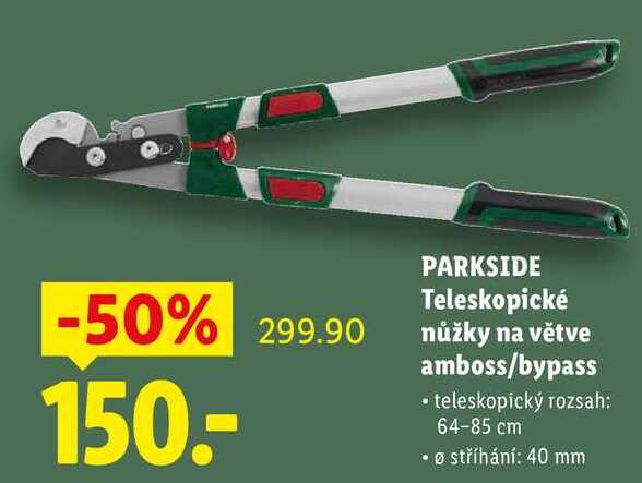 PARKSIDE Teleskopické nůžky na větve amboss/bypass
