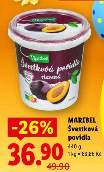 MARIBEL Švestková povidla, 440 g