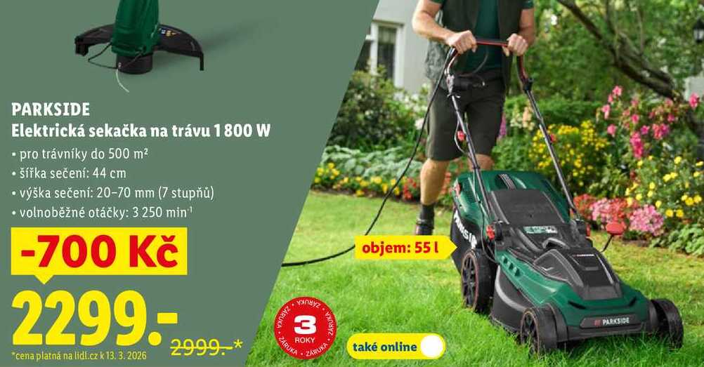 PARKSIDE Elektrická sekačka na trávu 1800 W