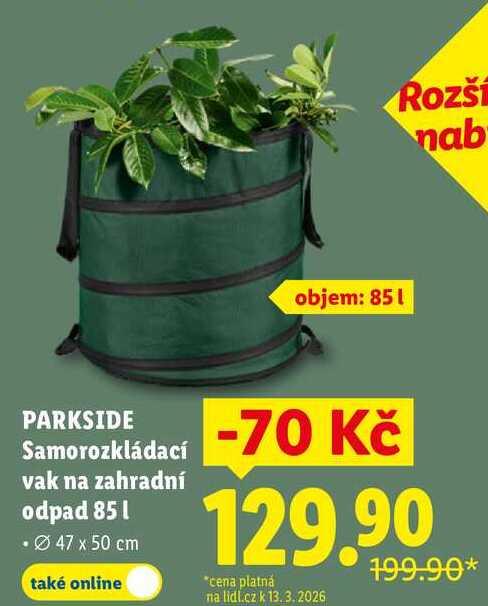 PARKSIDE Samorozkládací vak na zahradní odpad 85 l