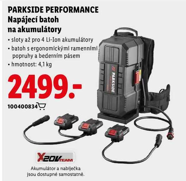 PARKSIDE PERFORMANCE Napájecí batoh na akumulátory