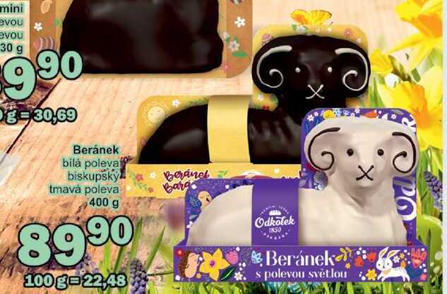 Beránek bílá poleva biskupský tmavá poleva 400 g 