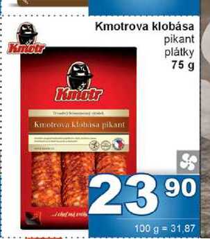 Kmotrova klobása pikant plátky 75 g