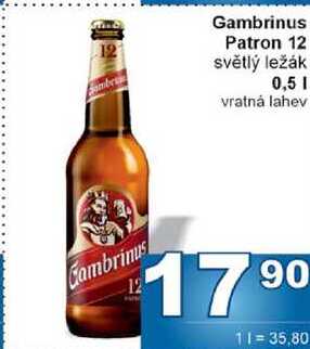 Gambrinus Patron 12 světlý ležák 0,5l