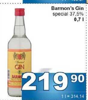 Barmon's Gin special 37,5% 0,7l