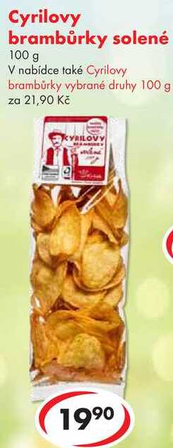 Cyrilovy brambůrky solené, 100 g 