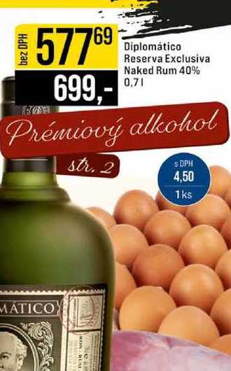 Diplomático Reserva Exclusiva Naked Rum 40% 0,7l