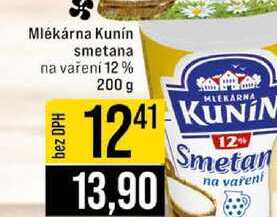 Mlékárna Kunín smetana na vaření 12% 200 g 