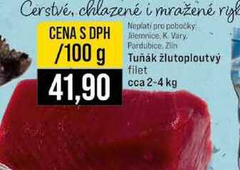 Tuňák žlutoploutvý filet cca 2-4 kg 100g