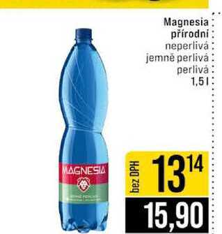 Magnesia přírodní neperlivá jemně perlivá perlivá 1,5l