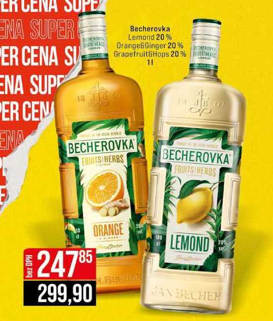 Becherovka Lemond 20% Orange&Ginger 20% Grapefruit&Hops 20% 1l