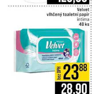 Velvet vlhčený toaletni papir intima 48 ks
