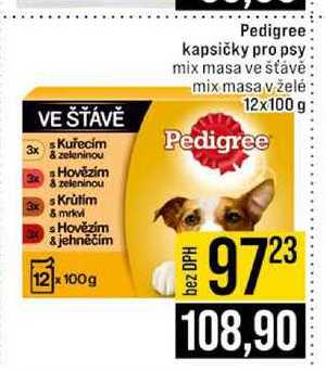 Pedigree kapsičky pro psy mix masa ve šťávě mix masa v želė 12x100 g