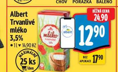 Albert Trvanlivé mléko 1 l