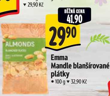 Emma Mandle blanšírované plátky 100 g  