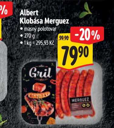Albert Klobása Merguez 270 g