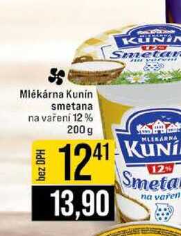 Mlékárna Kunín smetana na vaření 12% 200 g 